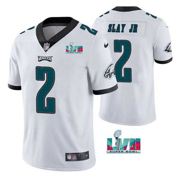 Men & Women & Youth Philadelphia Eagles #2 Darius Slay JR White Super Bowl LVII Patch Vapor Untouchable Limited Stitched Jersey